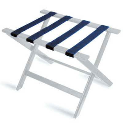 Deluxe Series Wood Luggage Rack, White Wash, Blue Straps, Single Pack