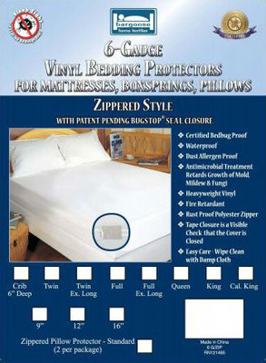 Six Gauge Waterproof Vinyl Zippered CalKing 72X84X12, Mattress/Boxspring Covers, 12” Deep w/ Bugstop® Seal, Price Per Each 6 Per Case