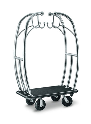 Deluxe Heavy Duty Bellman Cart 2" Tube, Angel Style, Titanium Gold