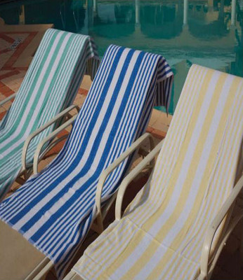Oxford Tropical Stripe Pool Towel 30 x 60, 100% Cotton, 9 lb., 1 dozen
