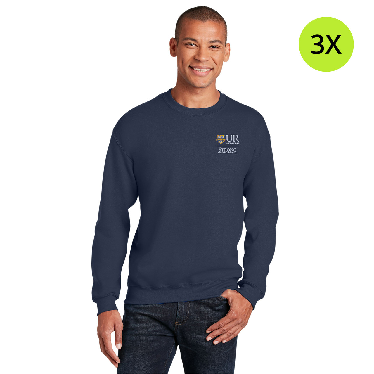 Strong Memorial Hospital Heavy Blend Crewneck Sweatshirt Navy