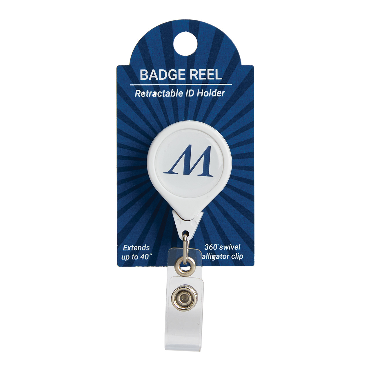 Houston Methodist Baytown Hospital Logoed Badge Reel Holder White - Main Image