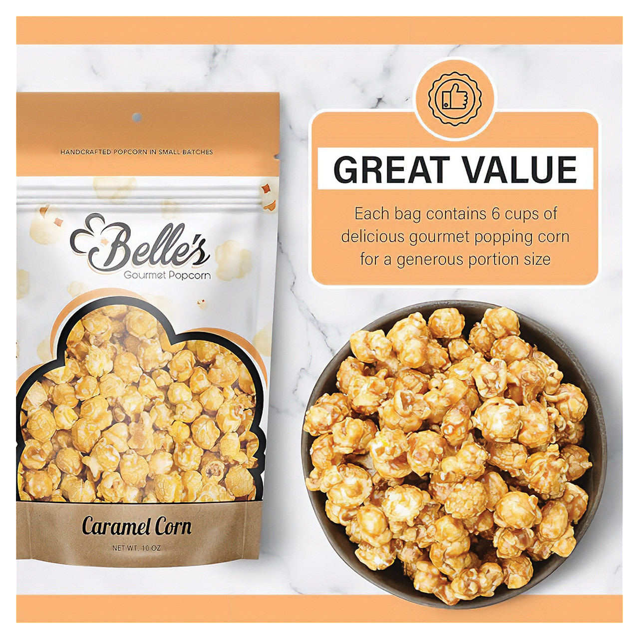 Belle's Gourmet Popcorn - Caramel Corn | Cloverkey Hospital Gift Shops