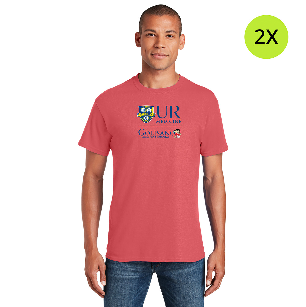 Golisano Children's Hospital TShirt Coral Silk 2X Cloverkey
