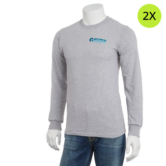 Women and Infants Hospital Logoed Long-Sleeved Shirt - Heather Gray - 2X