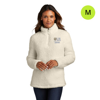 Strong Memorial Hospital Ladies Cozy Quarter Zip Fleece - Marshmallow - M