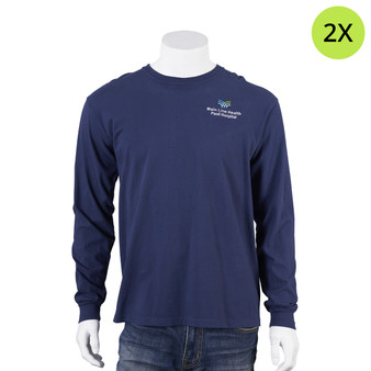 Paoli Hospital Logoed Long-Sleeved Shirt - Navy - 2X