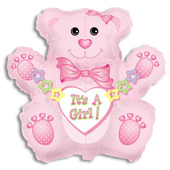Jumbo Balloon - It's A Baby Girl Bear