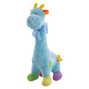 Plush Giraffe Rattle - Blue
