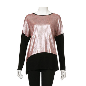 Metallic Long-Sleeved Tunic - Pink