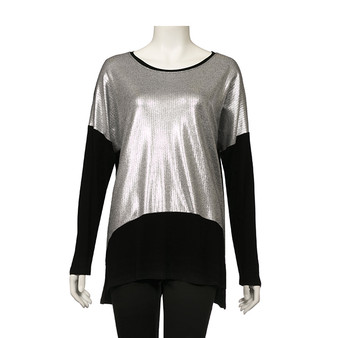 Metallic Long-Sleeved Tunic - Silver