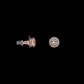 Amanda Blu Round Stud Earrings - Rose Gold