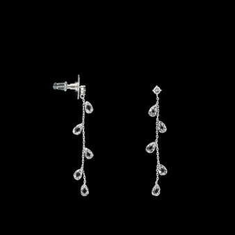 Amanda Blu Silver Crystal Tear Drop Earrings