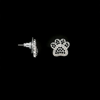 Amanda Blu Silver Paw Print Earrings