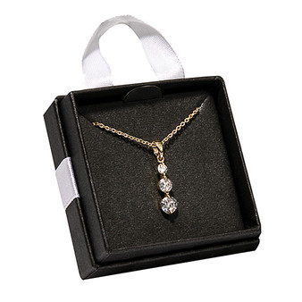 Julia Harper Three Stone Pendant Necklace - Gold