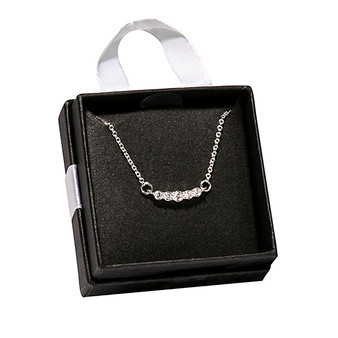 Julia Harper Five Stone Bar Necklace - Silver