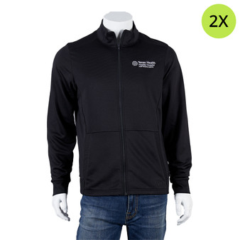 Texas Health Huguley Hospital Logoed Men's Full-Zip Performance Jacket - Black - 2X