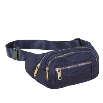 Quilted Crossbody Belt Bag - Navy