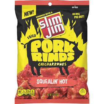 Slim Jim Squealin Hot Pork Rinds - 2oz Bag