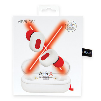 AirBuds AirX True Wireless Earbuds - White and Red