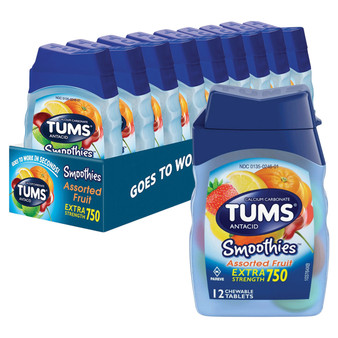 Tums Antacid Smoothies - Assorted Fruit - Extra Strength 750