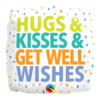 Hugs and Kisses and Get Well Wishes Mylar Balloon