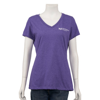 Northwestern Medicine Logoed Women's V-Neck T-Shirt - Heathered Purple - M