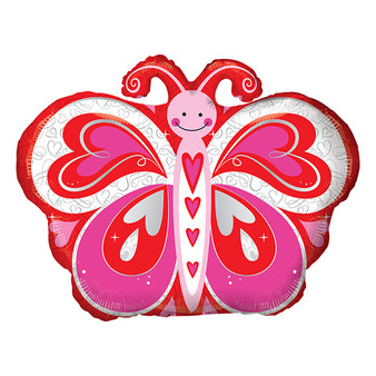Love-Themed Butterfly-Shaped Mylar Balloon