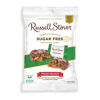 Russell Stover Sugar-Free Chocolate Candy - Pecan Delight - 2.4oz Bag