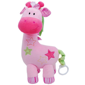 Musical Plush Giraffe with Pull String - Pink