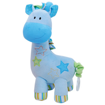 Musical Plush Giraffe with Pull String - Blue