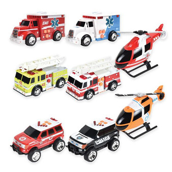 Friction-Powered Emergency Rescue Toy Vehicles