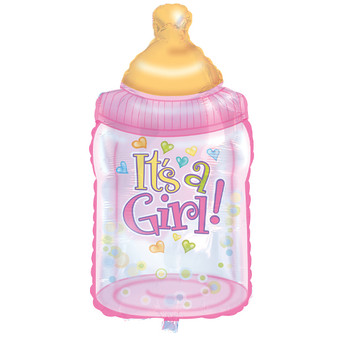 Jumbo Baby Bottle Mylar Balloon - It's a Girl