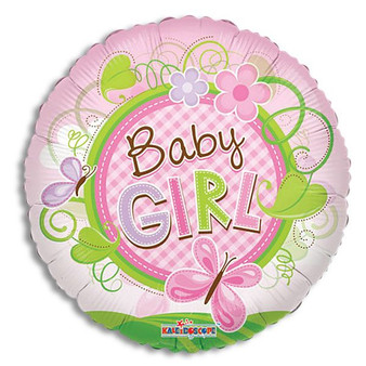 Baby Girl with Butterflies Mylar Balloon