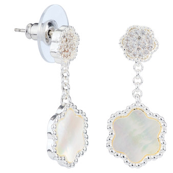 Amanda Blu CZ & Mother of Pearl Drop Earrings