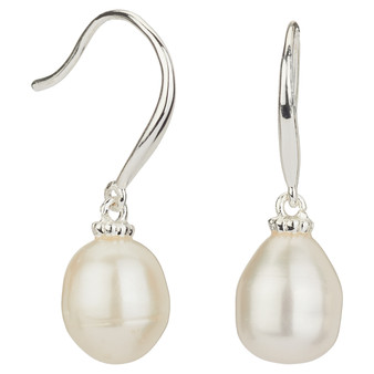 Amanda Blu Drop Pearl Earrings - Natural White