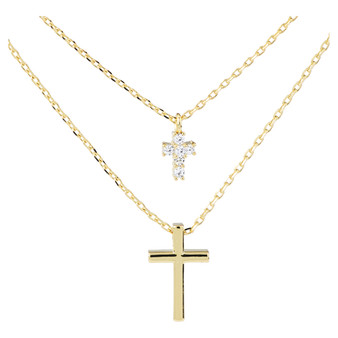 Amanda Blu Double Cross Necklace