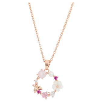 Amanda Blu Mini Flower Circle Necklace