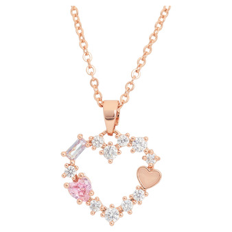 Amanda Blu Rose Gold CZ Heart Necklace