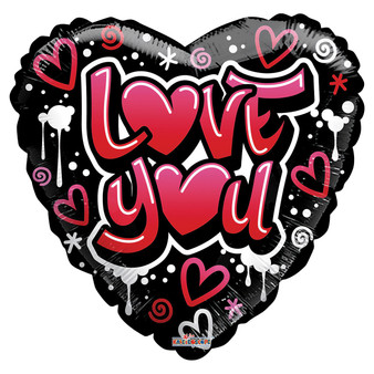 Love You Graffitti Foil Balloon