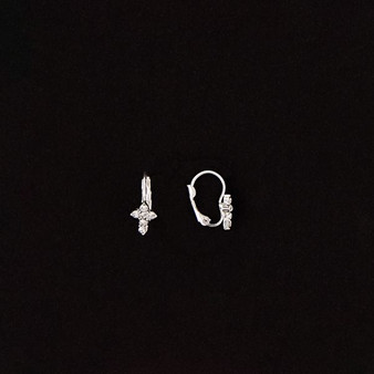 Julia Harper Silver Crystal Cross Earrings