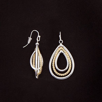 Julia Harper Two-Tone Gold and Silver Drop Earrings