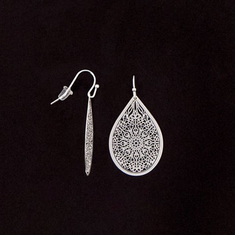 Julia Harper Filigree Silver Drop Earrings