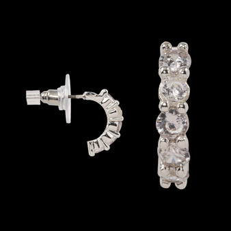 Julia Harper Earrings - Cubic Zirconia Half Hoop