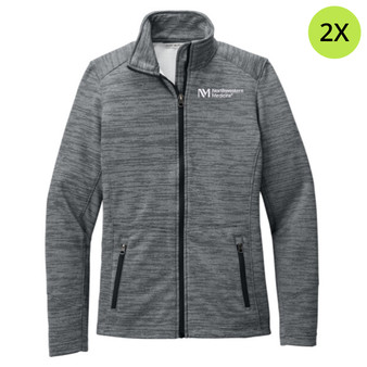 Northwestern Medicine Women's Digi Stripe Fleece Jacket - Black - 2X