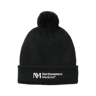 Northwestern Medicine Pom-Pom Beanie Hat - Black