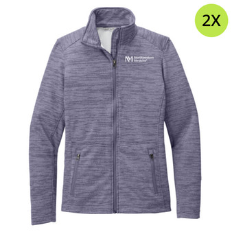 Northwestern Medicine Women's Digi Stripe Fleece Jacket - Purple - 2X