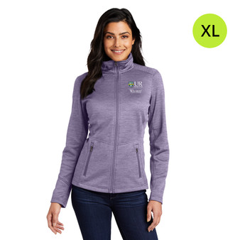 Wilmot Cancer Institute Ladies Digi Stripe Fleece Jacket - Purple - XL