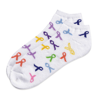 Share the Care Cancer Awareness Ribbon Ankle Socks