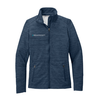 Brigham & Women's Hospital Women's Digi Stripe Fleece Jacket - Navy Blue - 3X